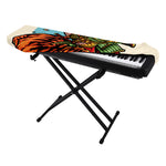 Japanese Samurai And Tiger Print Piano Keyboard Cover