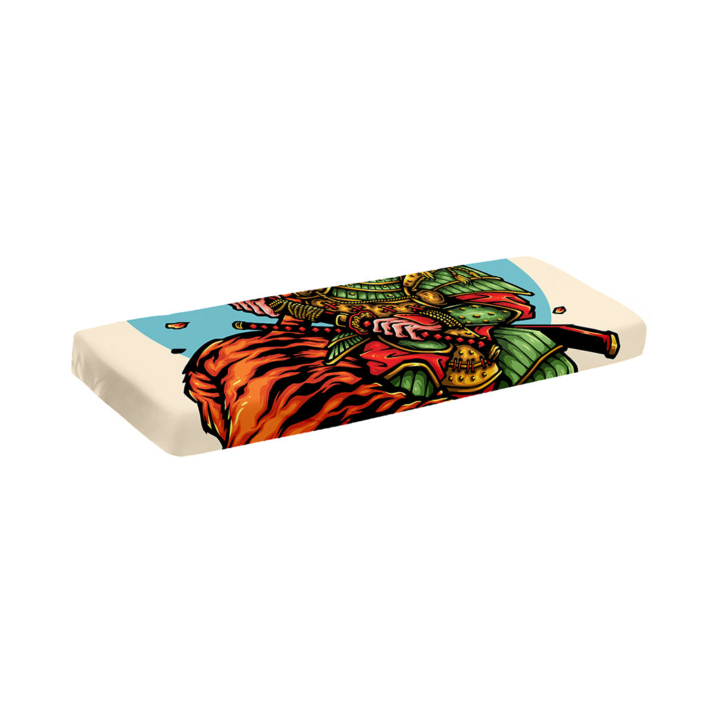 Japanese Samurai And Tiger Print Piano Keyboard Cover