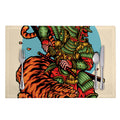 Japanese Samurai And Tiger Print Placemat