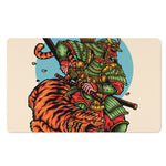 Japanese Samurai And Tiger Print Polyester Doormat