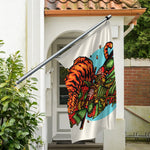 Japanese Samurai And Tiger Print Polyester Flag