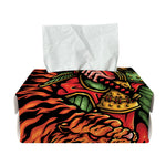 Japanese Samurai And Tiger Print Rectangle Tissue Box Cover