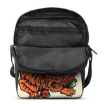 Japanese Samurai And Tiger Print Rectangular Crossbody Bag