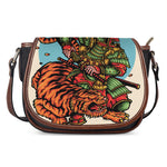 Japanese Samurai And Tiger Print Saddle Bag
