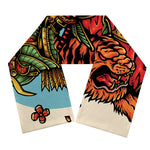 Japanese Samurai And Tiger Print Scarf