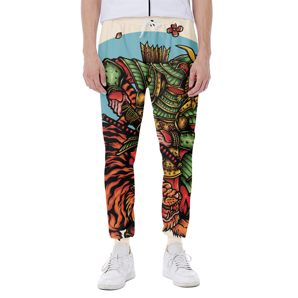 Japanese Samurai And Tiger Print Scuba Joggers