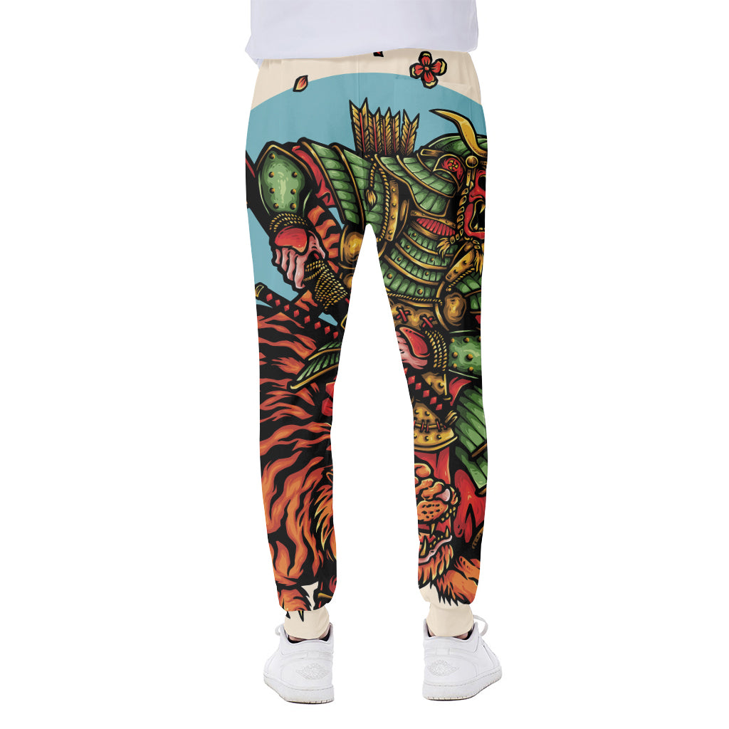 Japanese Samurai And Tiger Print Scuba Joggers