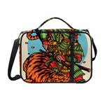 Japanese Samurai And Tiger Print Shoulder Strap Bible Bag