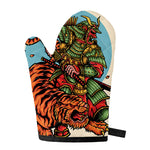Japanese Samurai And Tiger Print Single Oven Mitt