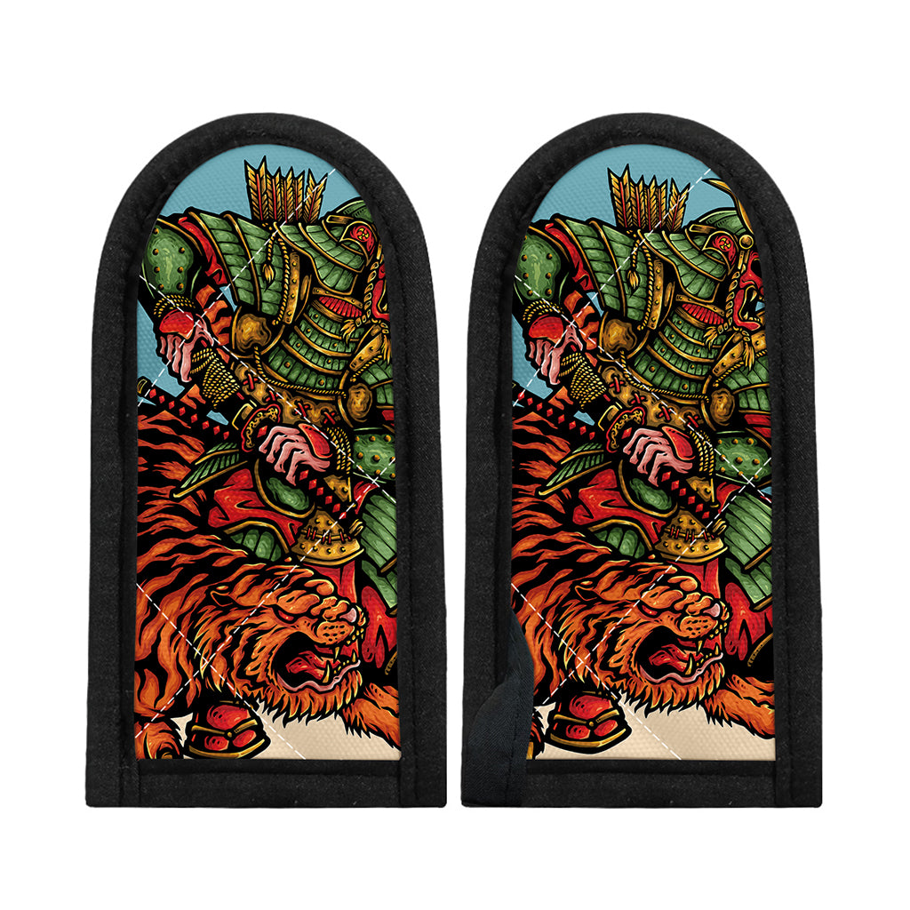 Japanese Samurai And Tiger Print Skillet Handle Cover
