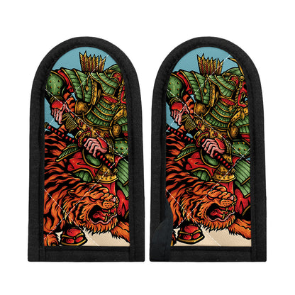 Japanese Samurai And Tiger Print Skillet Handle Cover