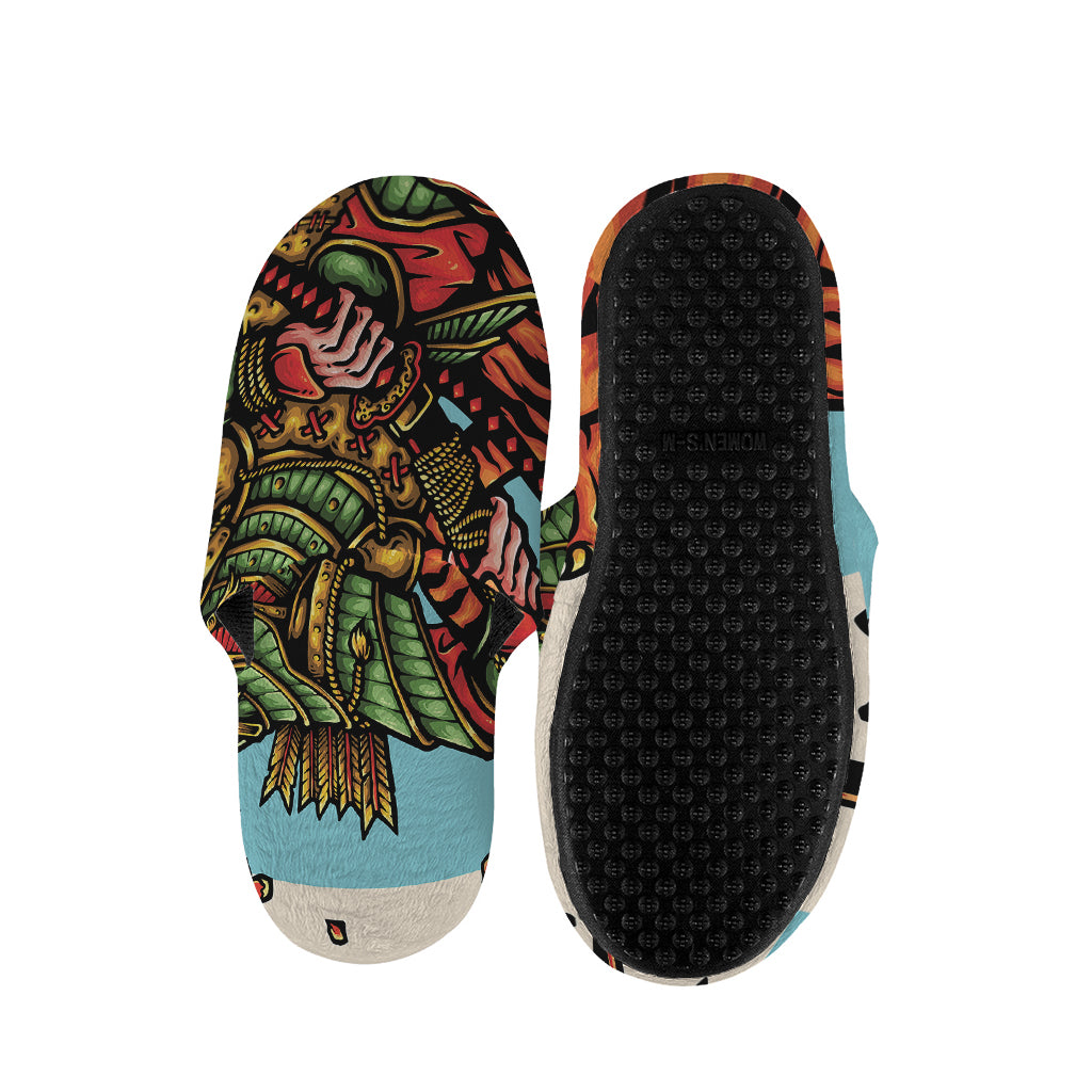 Japanese Samurai And Tiger Print Slippers