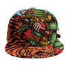 Japanese Samurai And Tiger Print Snapback Cap