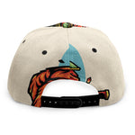 Japanese Samurai And Tiger Print Snapback Cap