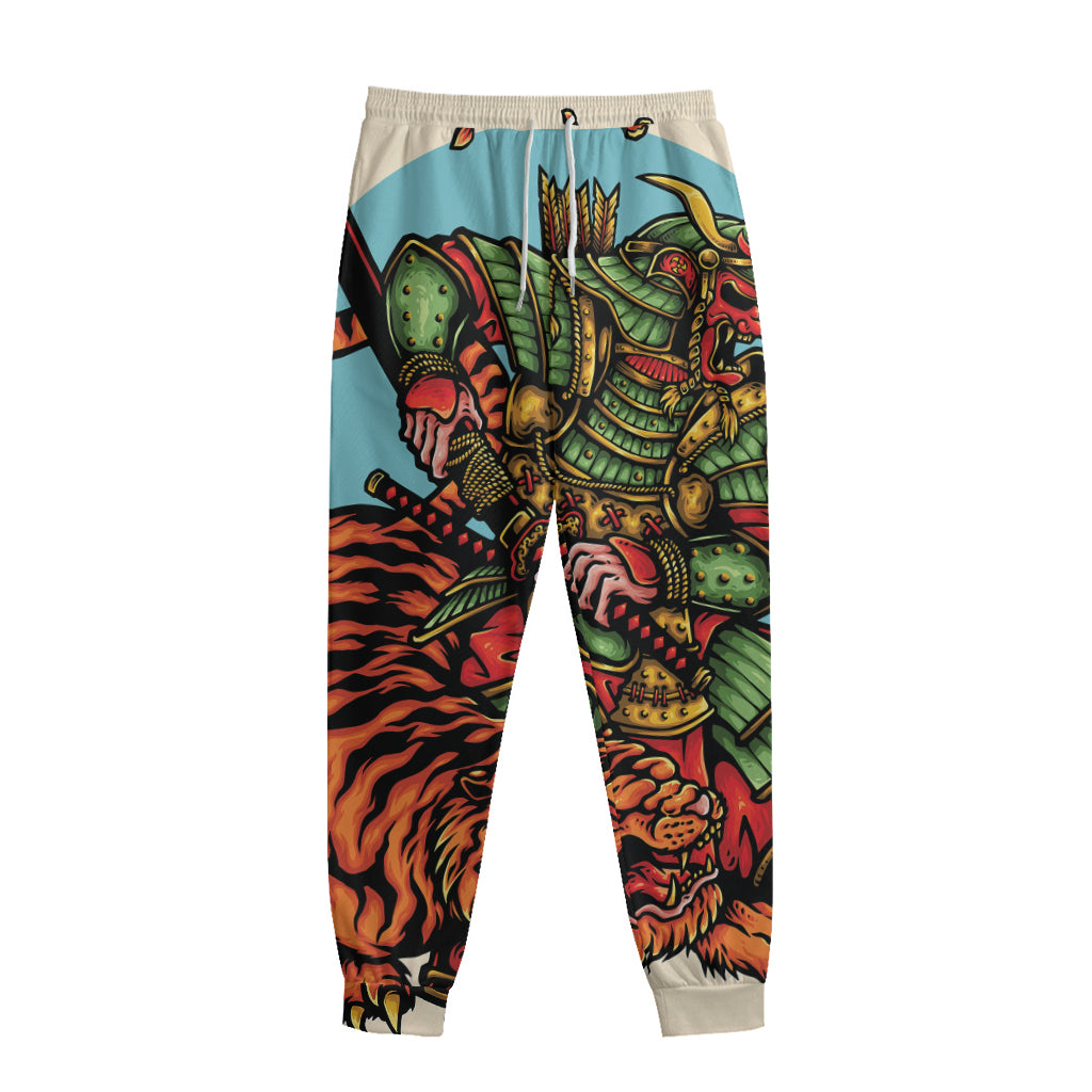 Japanese Samurai And Tiger Print Sweatpants