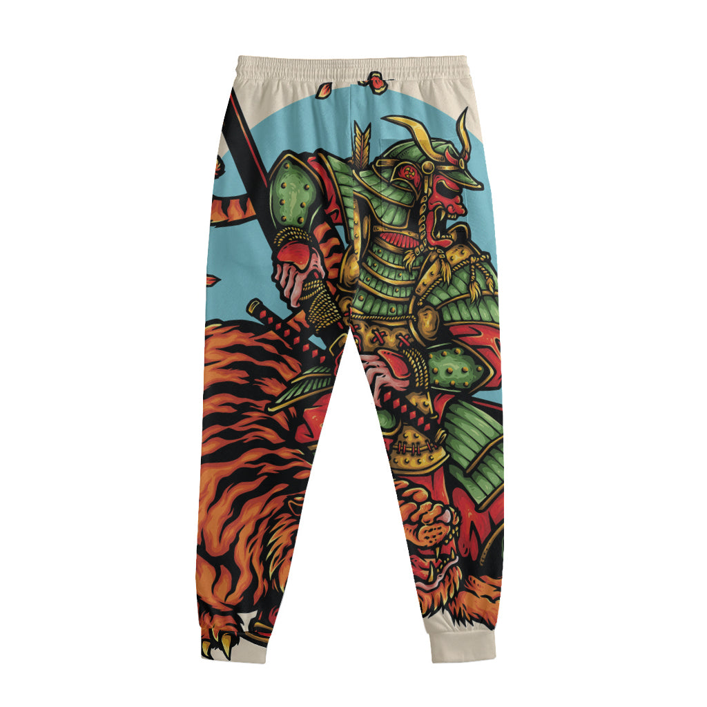 Japanese Samurai And Tiger Print Sweatpants