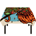Japanese Samurai And Tiger Print Tablecloth