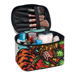 Japanese Samurai And Tiger Print Travel Makeup Bag