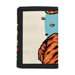Japanese Samurai And Tiger Print Trifold Wallet