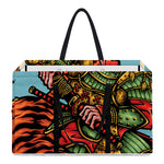 Japanese Samurai And Tiger Print Utility Tote Bag