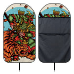 Japanese Samurai And Tiger Print Waterproof Car Seat Cover