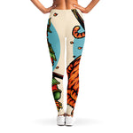 Japanese Samurai And Tiger Print Women's Leggings