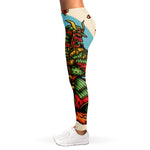 Japanese Samurai And Tiger Print Women's Leggings