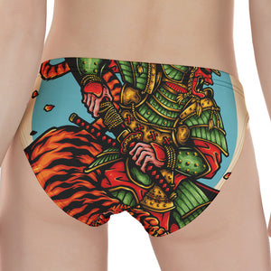 Japanese Samurai And Tiger Print Women's Panties