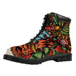Japanese Samurai And Tiger Print Work Boots