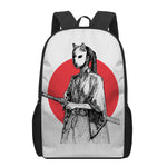 Japanese Samurai Girl Print 17 Inch Backpack