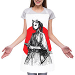 Japanese Samurai Girl Print Adjustable Apron