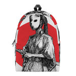 Japanese Samurai Girl Print Backpack