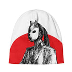 Japanese Samurai Girl Print Beanie