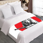 Japanese Samurai Girl Print Bed Runner