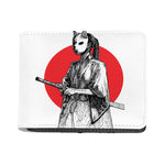 Japanese Samurai Girl Print Bifold Wallet