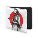 Japanese Samurai Girl Print Bifold Wallet