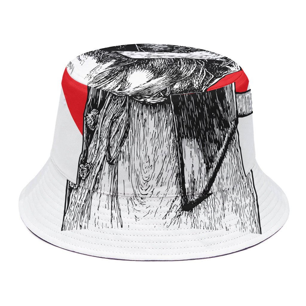 Japanese Samurai Girl Print Bucket Hat