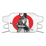 Japanese Samurai Girl Print Car Windshield Snow Cover