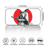 Japanese Samurai Girl Print Car Windshield Sun Shade
