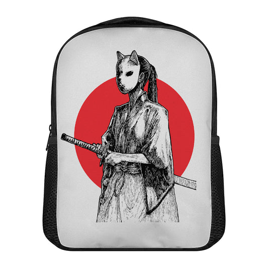 Japanese Samurai Girl Print Casual Backpack