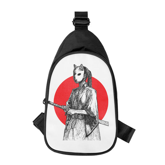 Japanese Samurai Girl Print Chest Bag