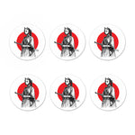 Japanese Samurai Girl Print Coaster Set