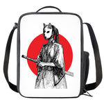 Japanese Samurai Girl Print Crossbody Lunch Bag