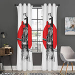 Japanese Samurai Girl Print Curtain