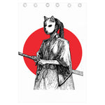 Japanese Samurai Girl Print Curtain