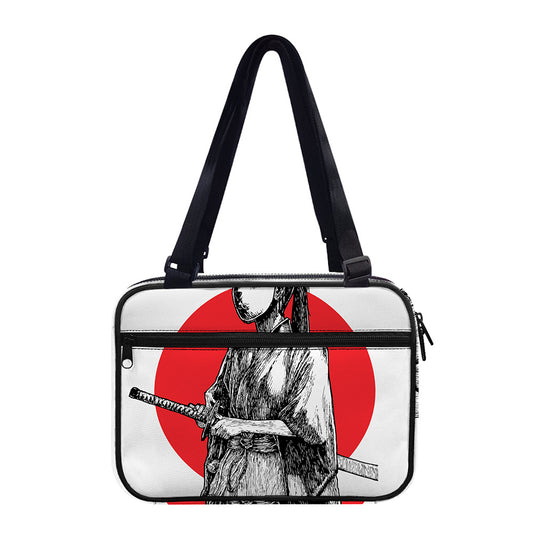 Japanese Samurai Girl Print Double Strap Bible Bag