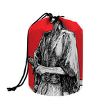 Japanese Samurai Girl Print Drawstring Makeup Bag