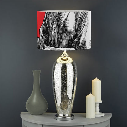 Japanese Samurai Girl Print Drum Lamp Shade