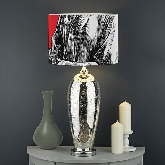 Japanese Samurai Girl Print Drum Lamp Shade