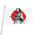 Japanese Samurai Girl Print Flag